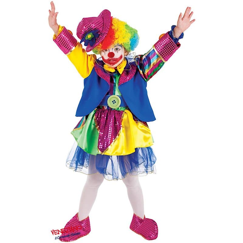 Costume carnevale pagliaccetta da 7 a 10 anni - veneziano 5068 - 3