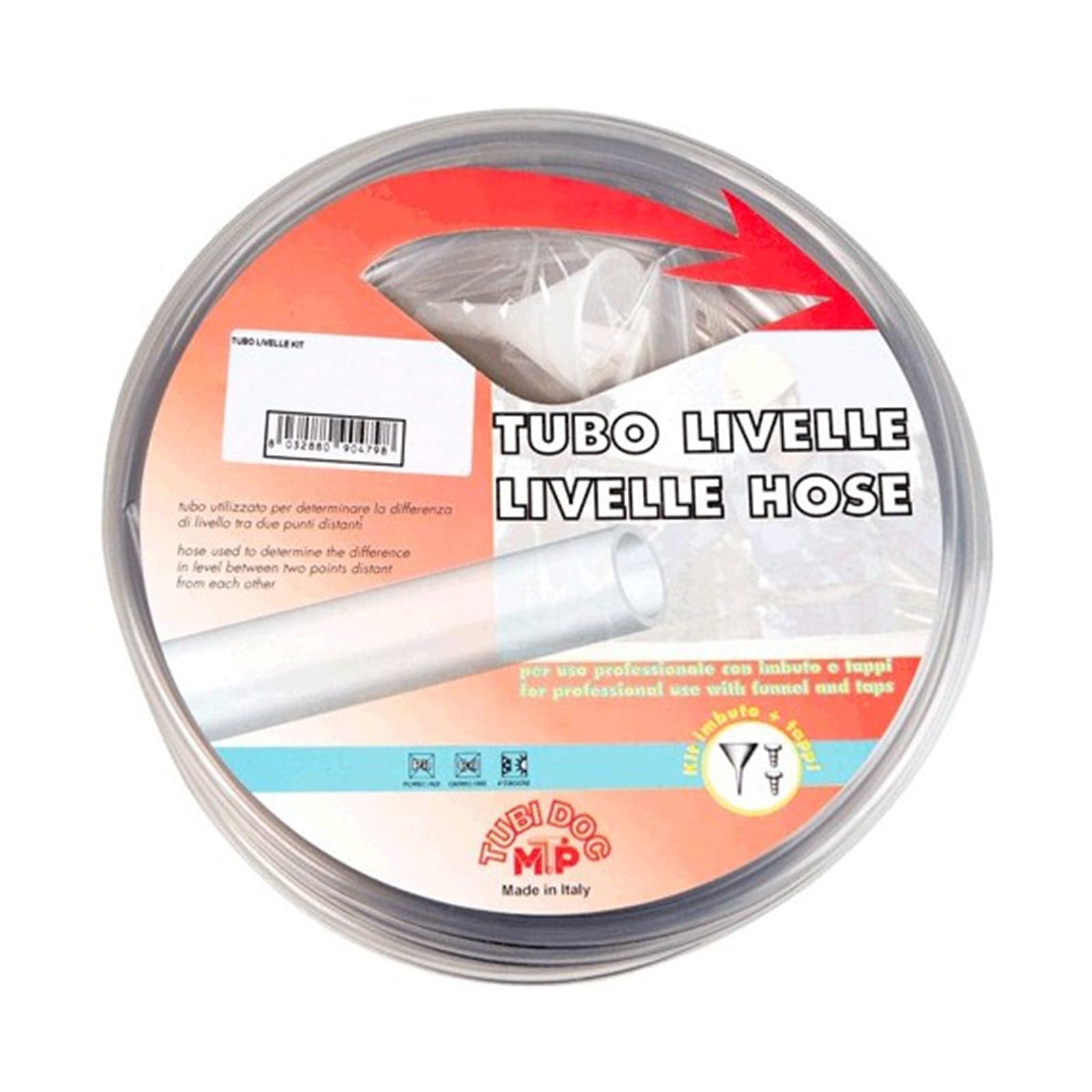 Tubo per livello in kit trasparente con imbuto e tappi  da 25 metri Made in Italy - 3