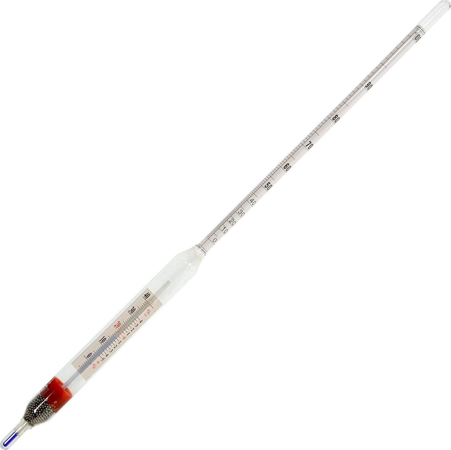 Alcolometro da banco con termometro in vetro misuratore per alcol nei distillati, vino e birra 39 cm - 3