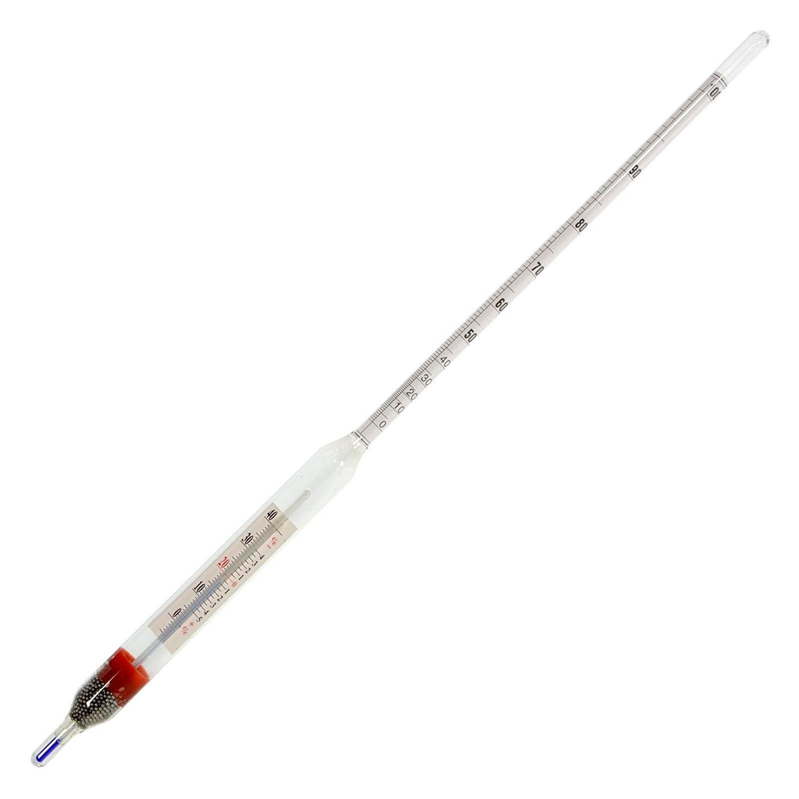 Alcolometro da banco con termometro in vetro misuratore per alcol nei distillati, vino e birra 39 cm - 3