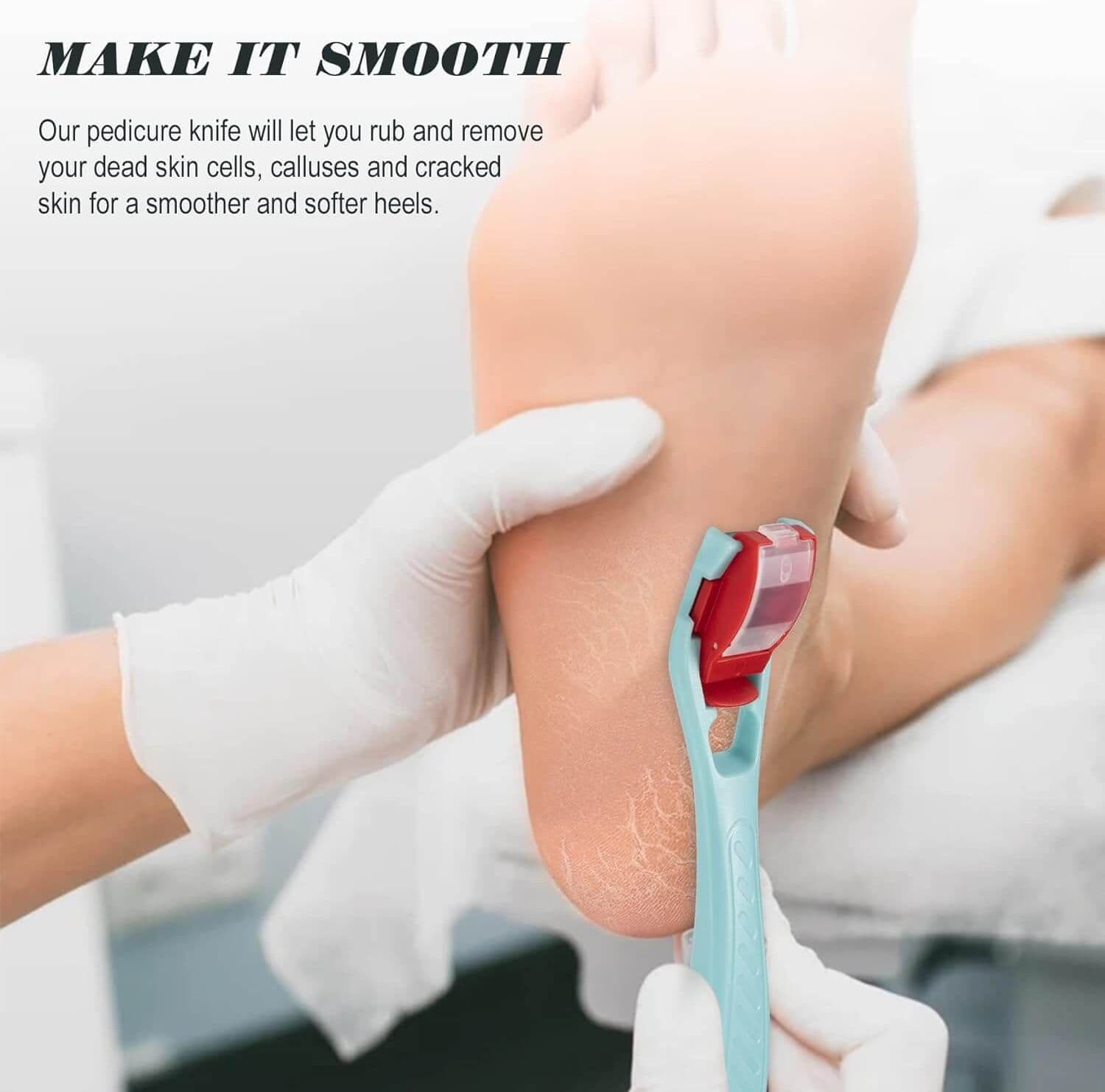 Bezox Raschietto per la Cura dei Piedi, Rasoio per Pedicure Callus, Lima per Rimozione Calli - 3