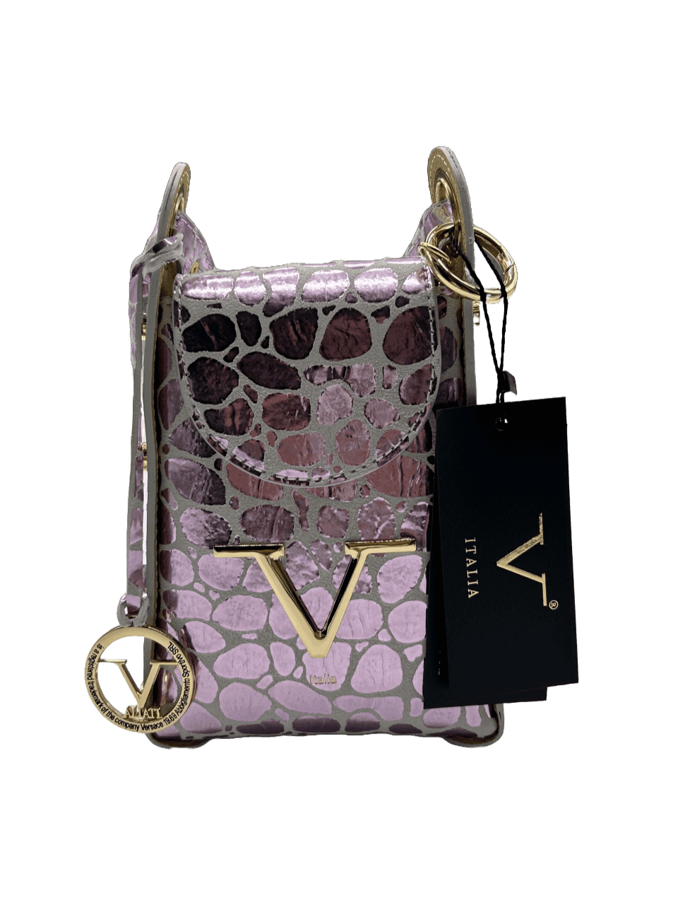 Borsa Donna V Versace Italia in Pelle Pink - Luxury Leather Bag Elegante e Raffinata 897 - 3