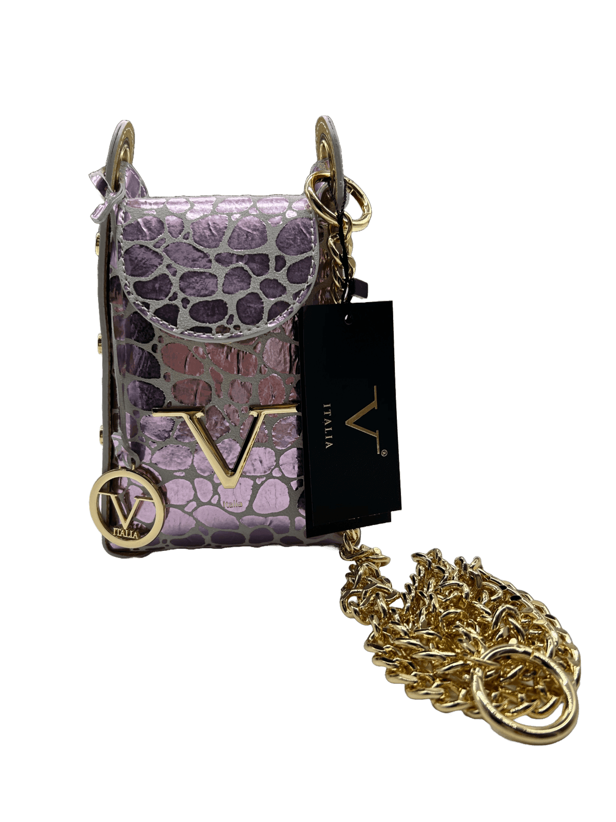 Borsa Donna V Versace Italia in Pelle Pink - Luxury Leather Bag Elegante e Raffinata 897 - 5