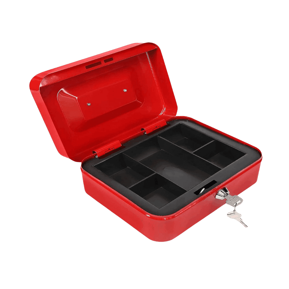 Stark Cassetta Portavalori Rossa per Monete e Banconote 30 x 24 x 9 - 2