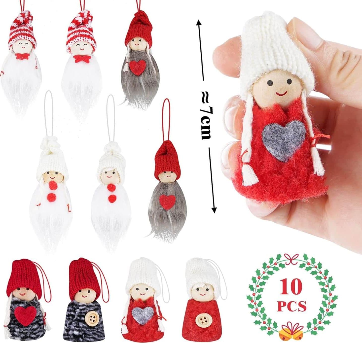 Set 10 Gnomi a Maglia per Albero di Natale - 2