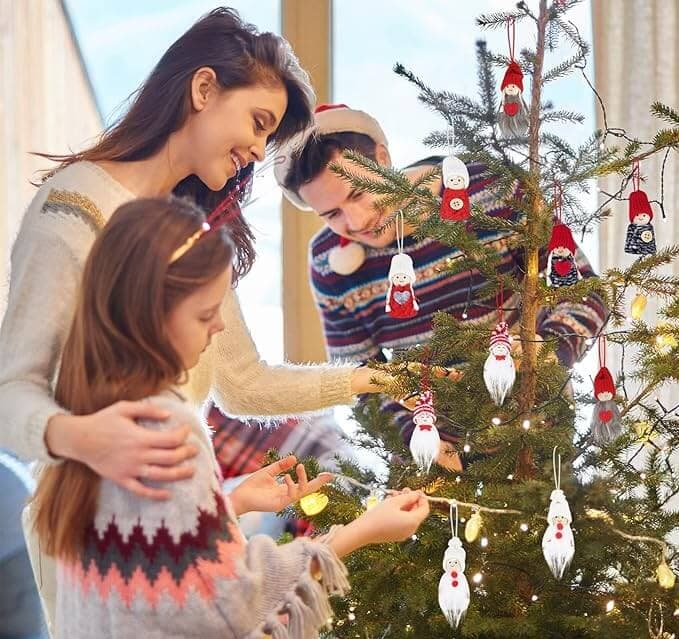 Set 10 Gnomi a Maglia per Albero di Natale - 4