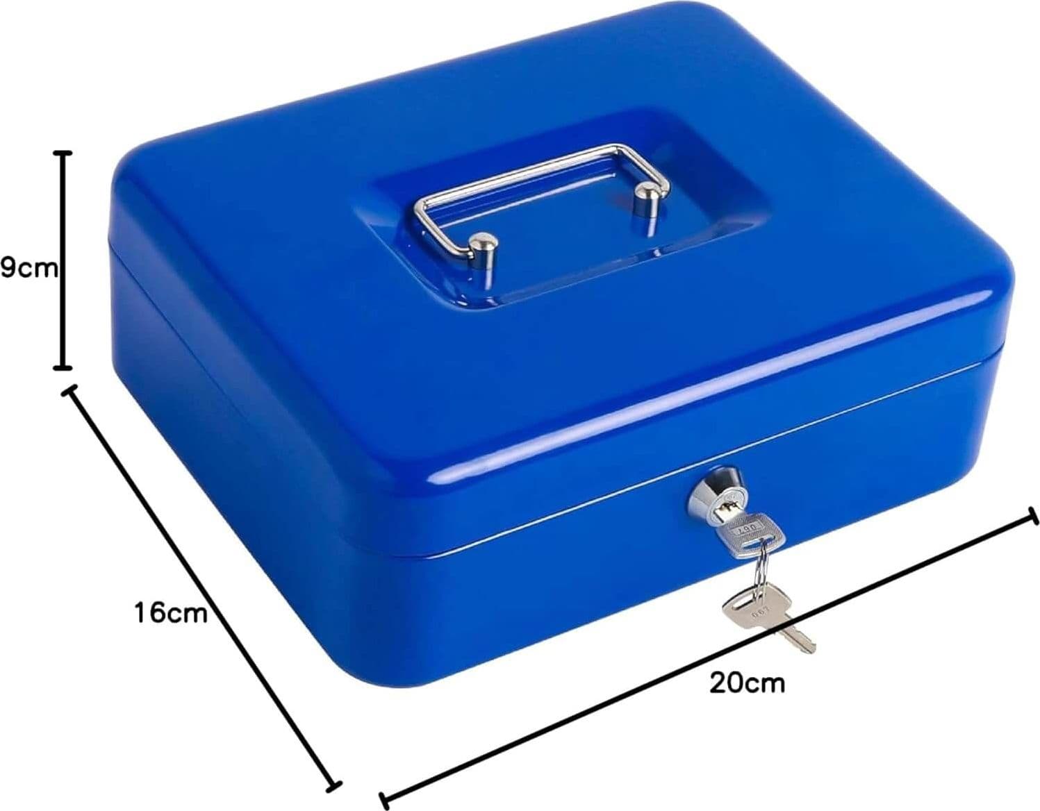 Cassetta Portavalori Blu con Vassoio Portamonete - 4