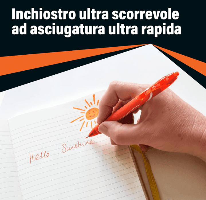 Bic - Penna gel a scatto Bic Gelocity Quick Dry blu - tratto 0,30 mm (conf. 12) - 4