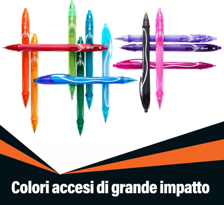 Bic - Penna gel a scatto Bic Gelocity Quick Dry blu - tratto 0,30 mm (conf. 12) - 5