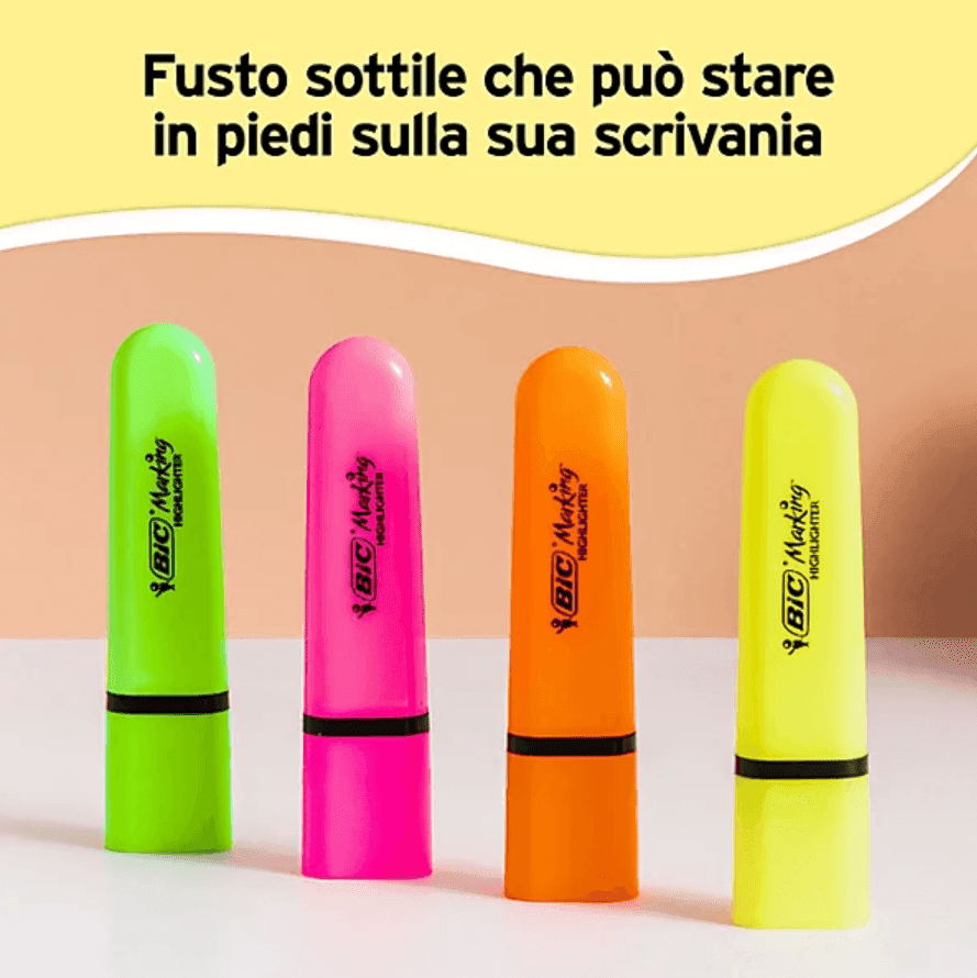 Bic - Set 4 Evidenziatori Highlighter Colori Neon - 3