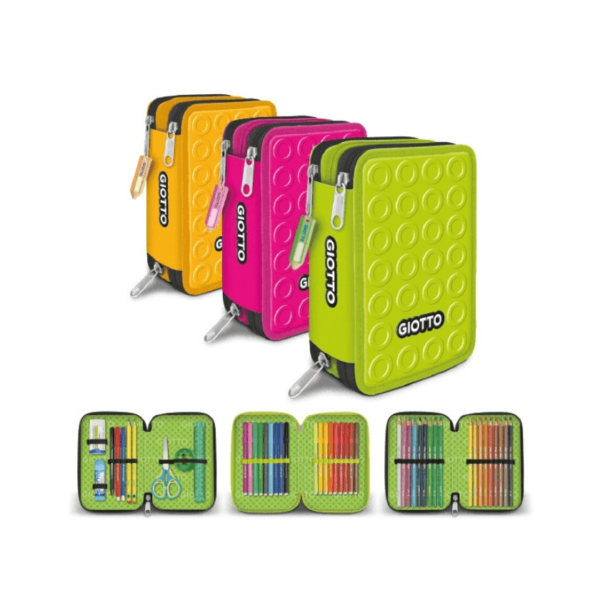 Giotto - Astuccio 3 zip collezione Stilnovo – 3 colori neon assortiti - 1