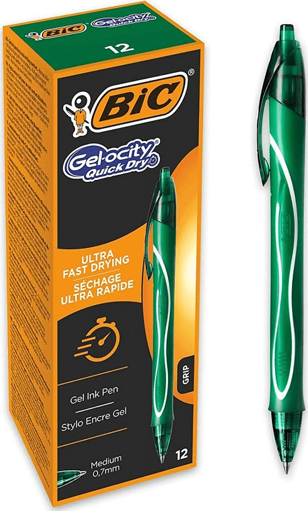 Bic - Penna gel a scatto Bic Gelocity Quick Dry - tratto 0,30 mm - 10 colori assortiti - 19