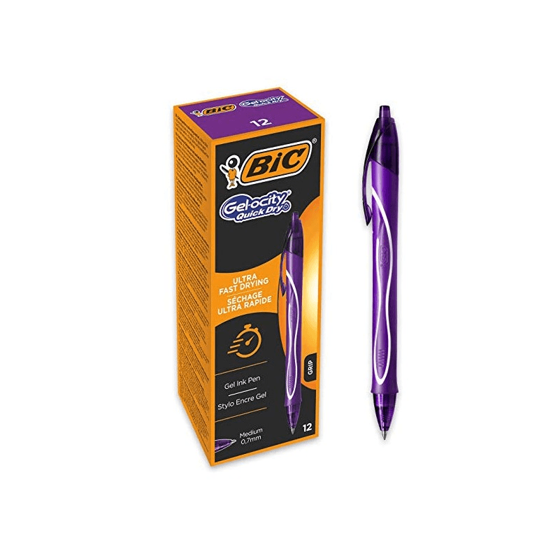 Bic - Penna gel a scatto Bic Gelocity Quick Dry - tratto 0,30 mm - 10 colori assortiti - 14