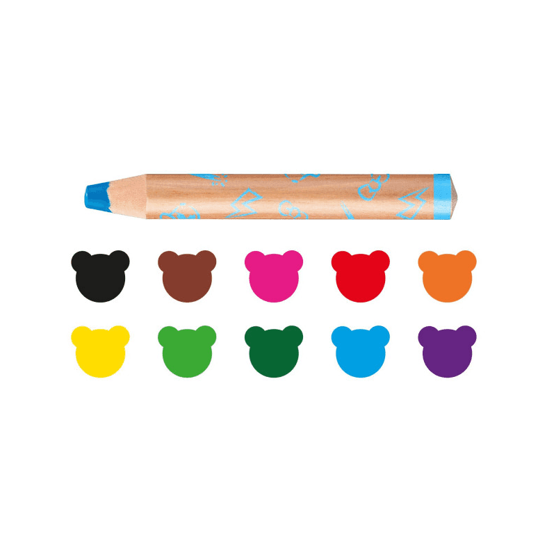 Carioca Baby - Pastelloni 3 in 1 + Temperamatite BABY - 10 Pz - 2