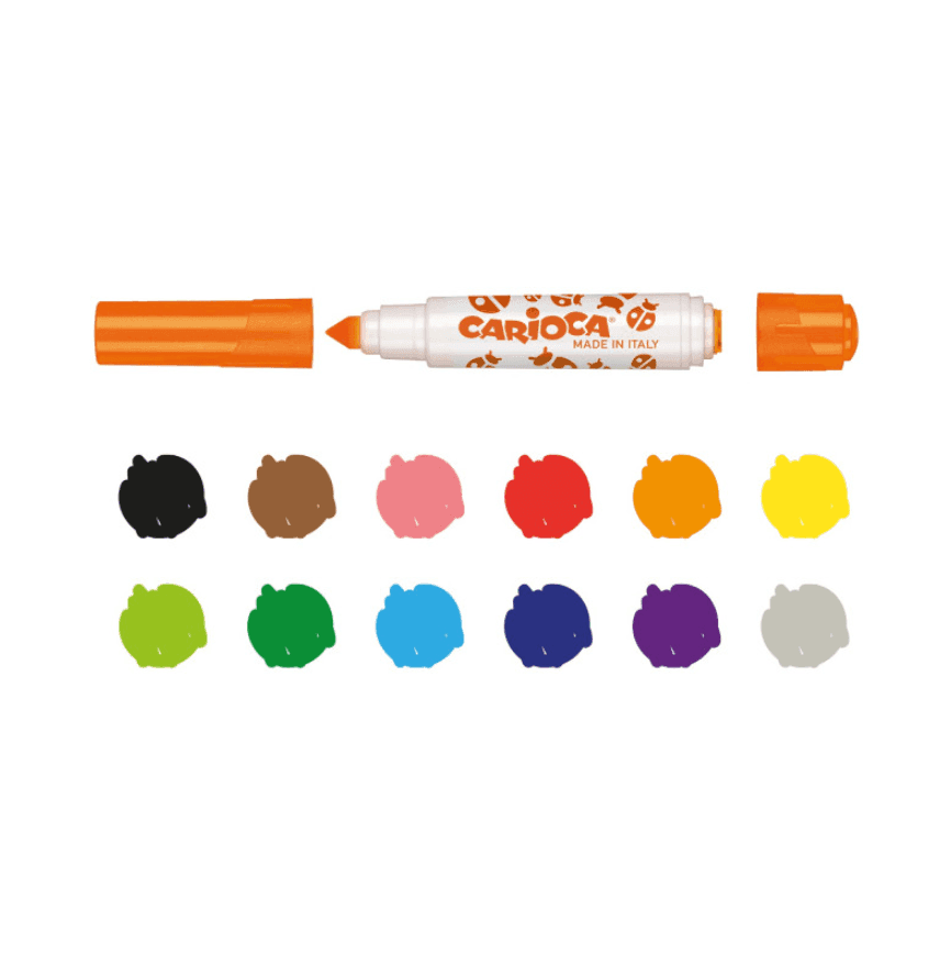 Carioca - Pennarelli Stamperello Scatola con 6 colori con stampini - 3