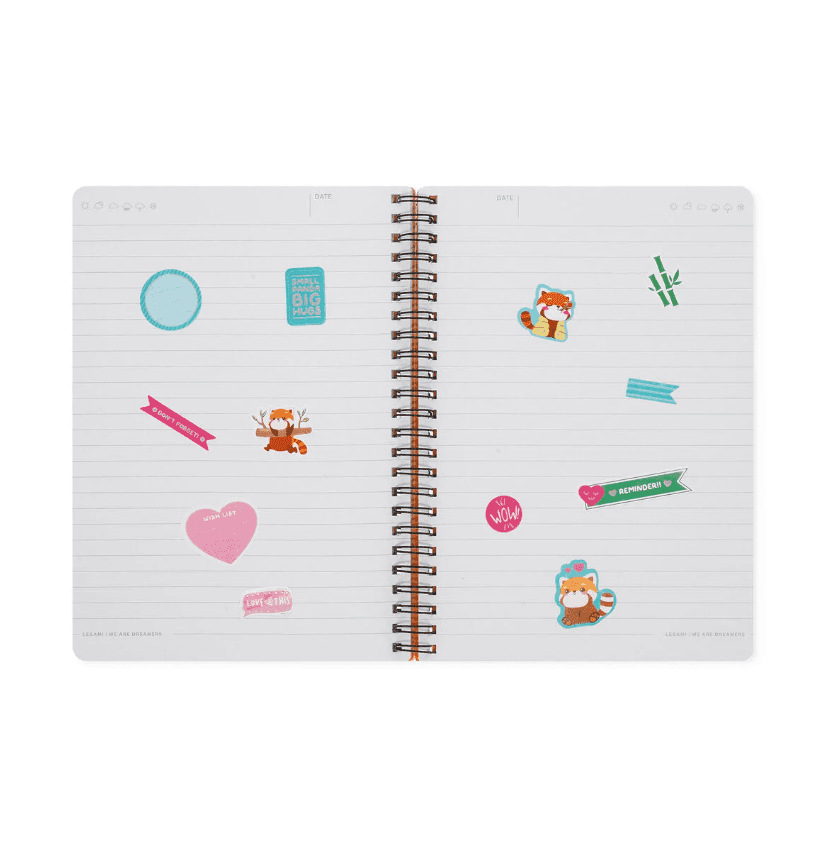 Legami - Quaderno a Righe A5 con spirale con Copertina Rigida Illustrata - Red Panda (A5NOTS0046) - 6