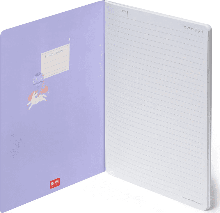 Legami - Quaderno a Righe B5 con Copertina Rigida Illustrata - Unicorn (B5NOT0051) - 2