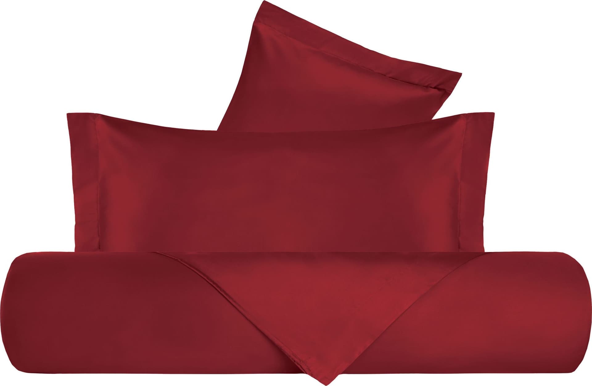 Parure Letto in Raso di puro cotone Bordeaux - 7