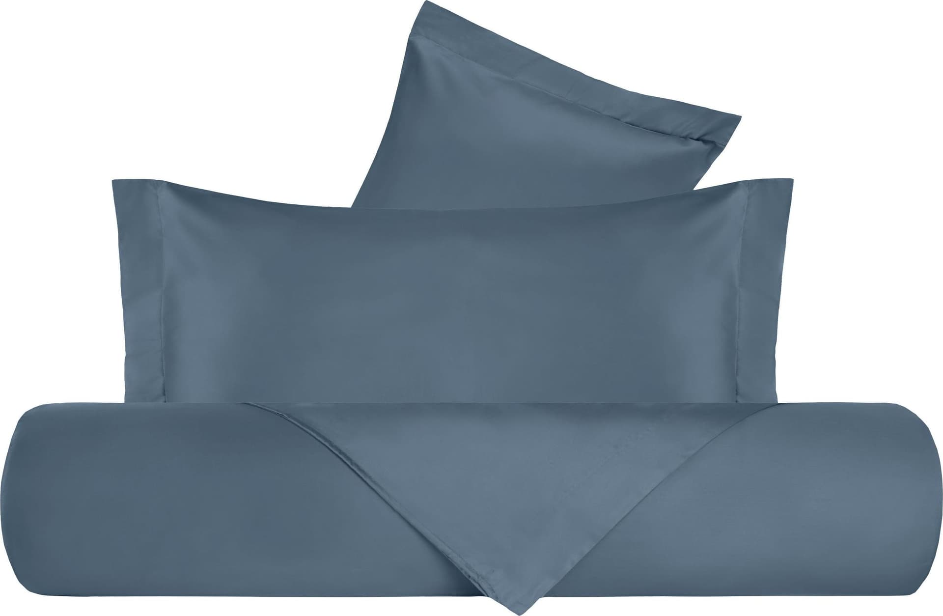 Parure Letto in Raso di puro cotone Grigio Ferro - 7