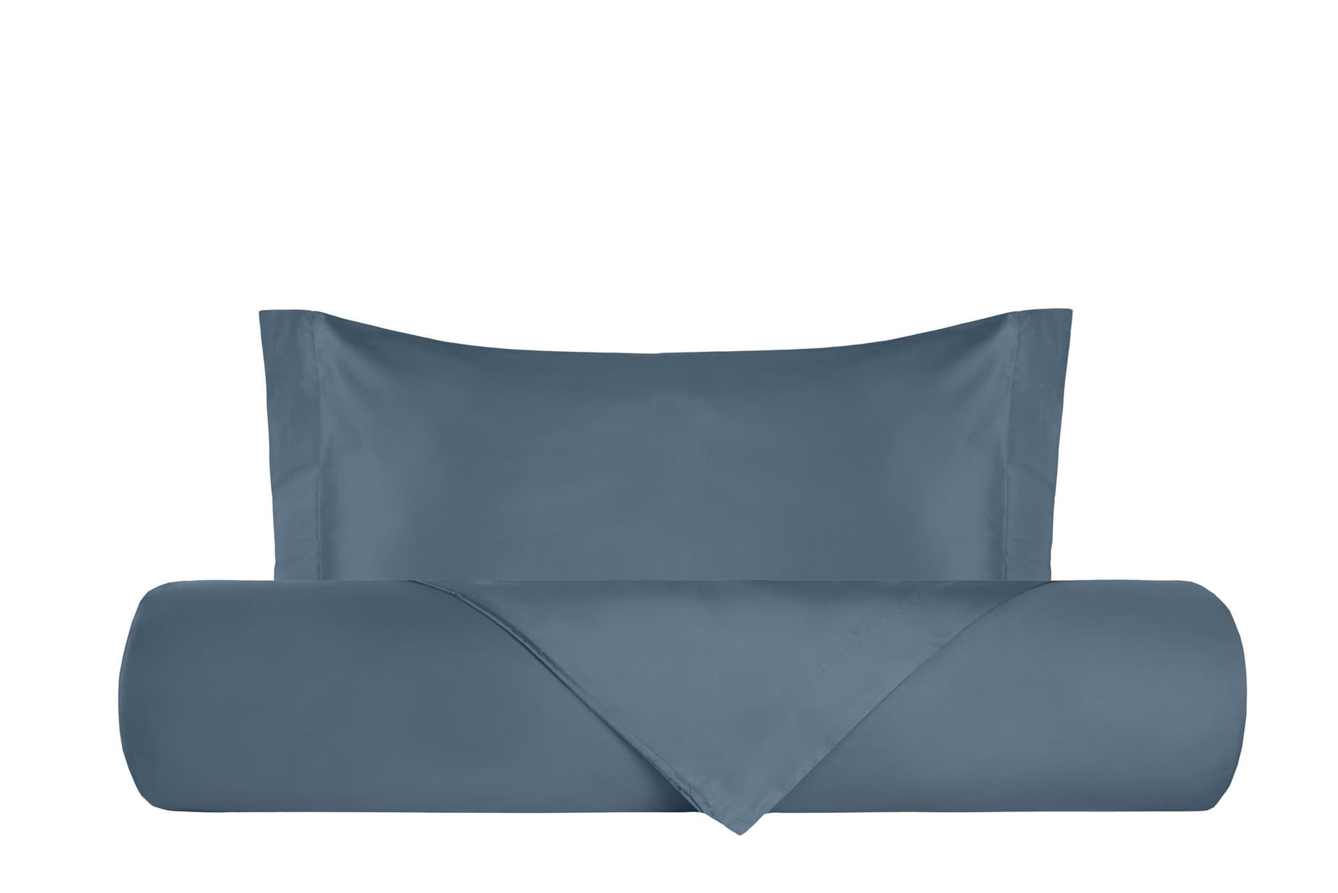 Parure Letto in Raso di puro cotone Grigio Ferro - 8