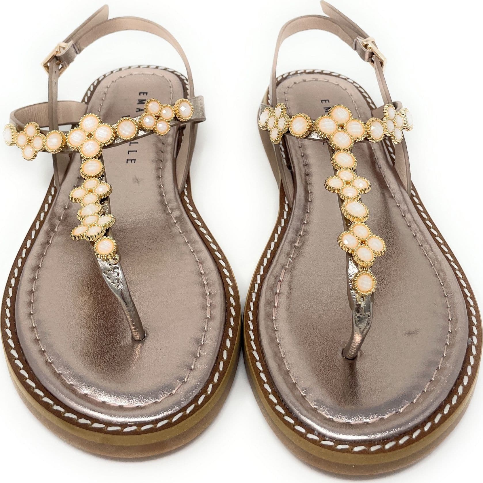 Emanuelle Vee infradito donna Soraya laminato gold 204 15 - 3
