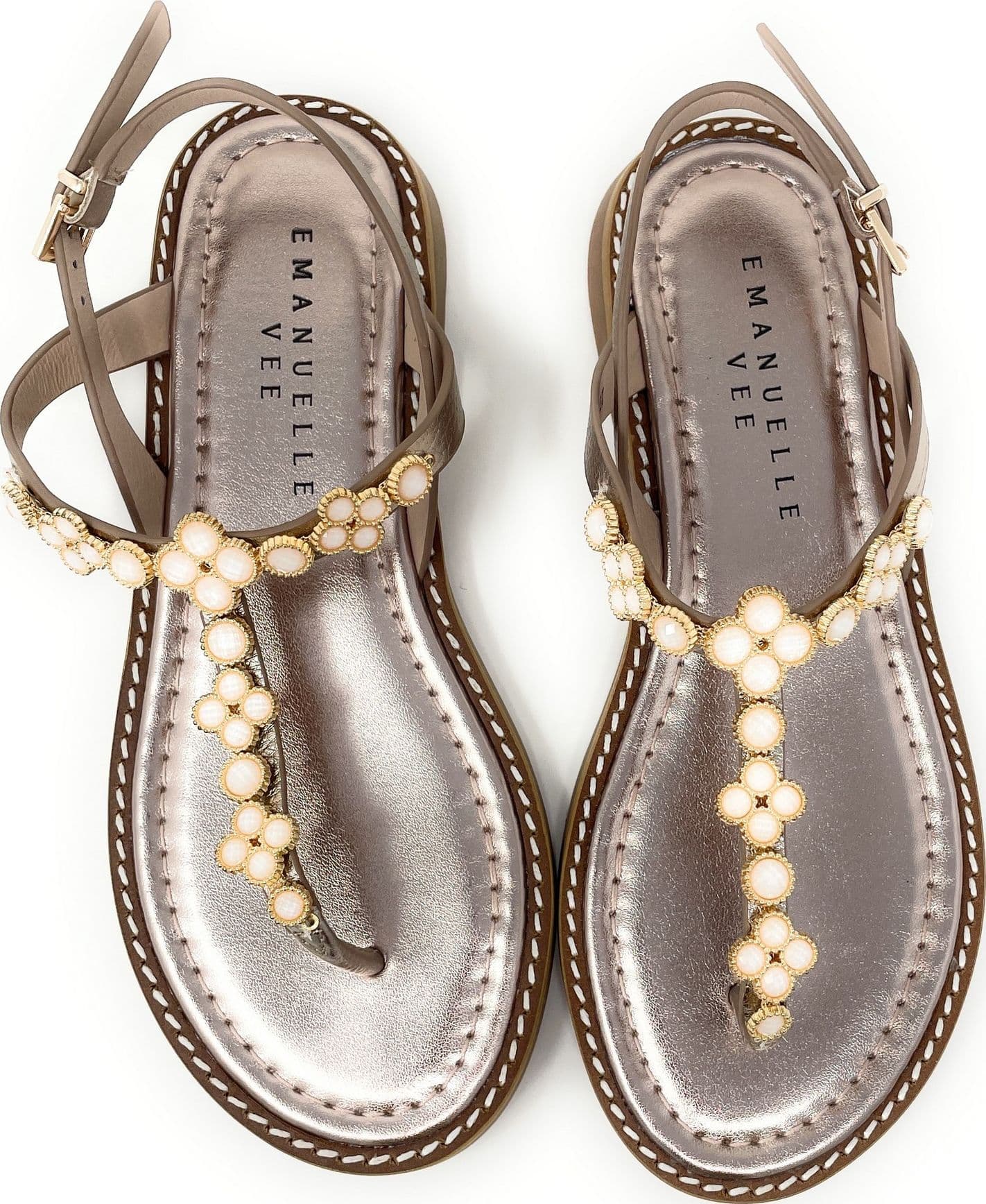 Emanuelle Vee infradito donna Soraya laminato gold 204 15 - 4
