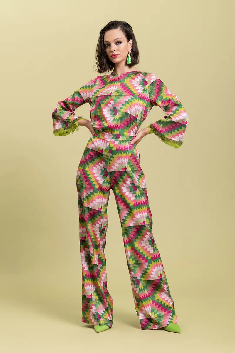 NUALY GLAMOUR | Pantalone fantasia geometrica - 2
