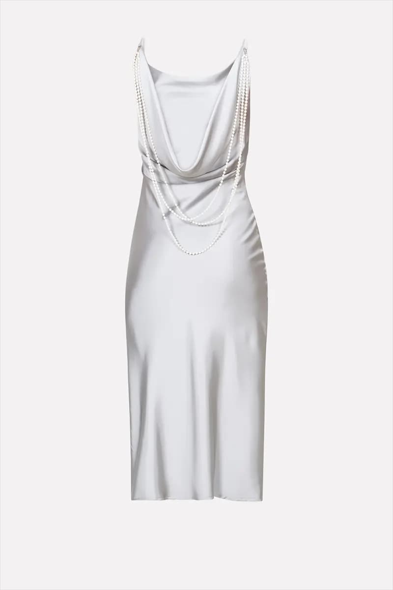 NO-NA' | Abito midi con perle schiena - 4