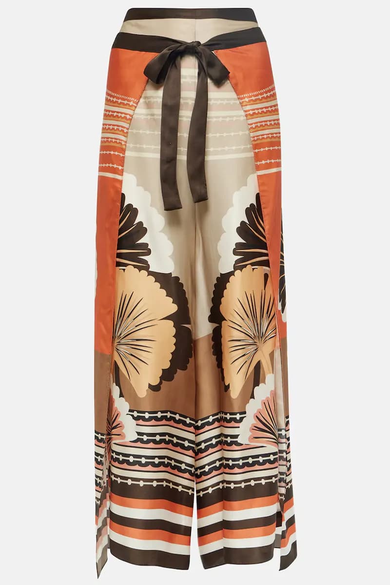 MAX MARA | Pantalone pareo in raso stampato - 5