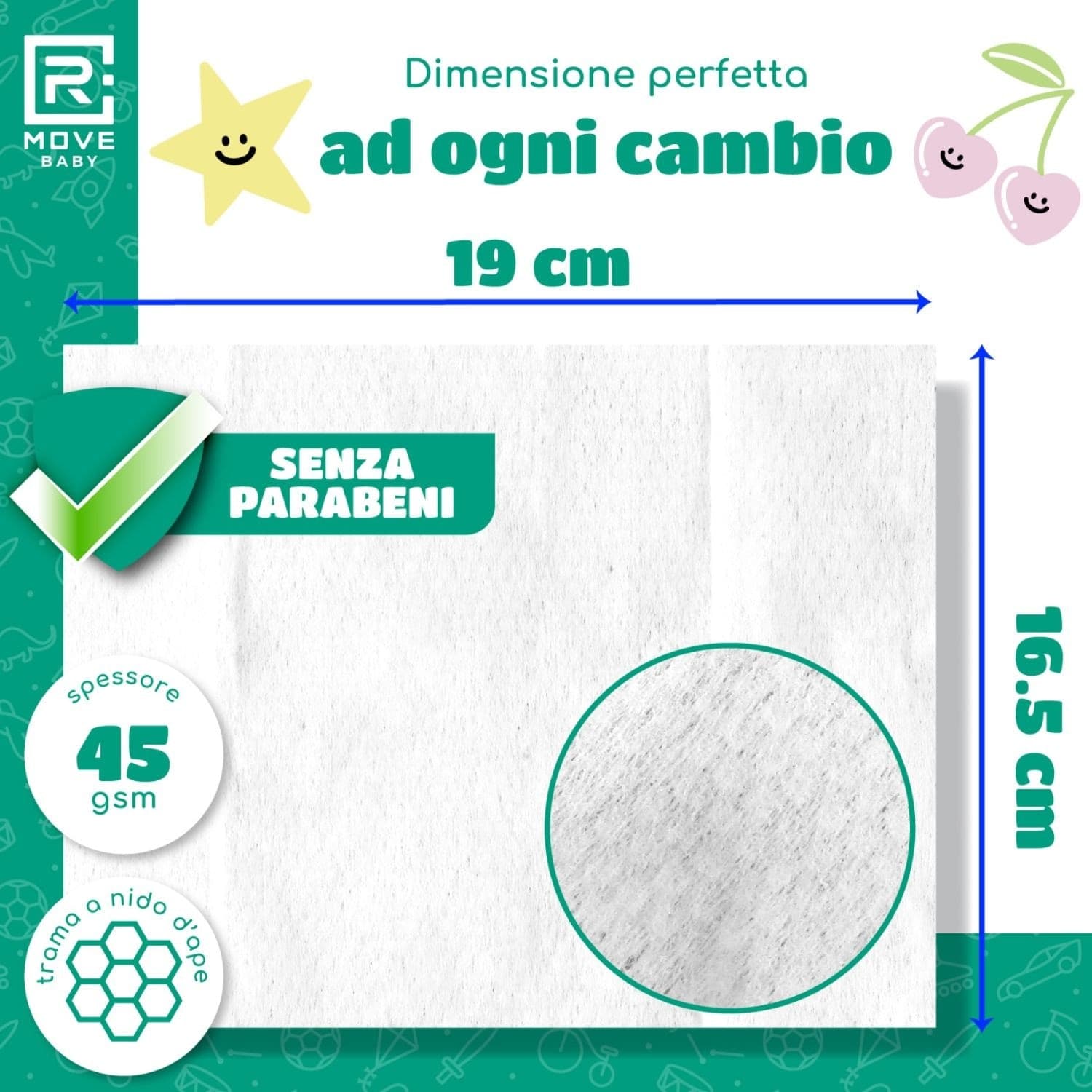 RMove Salviette Baby Umidificate Idratanti Argan 1Cnf/72pz - 3