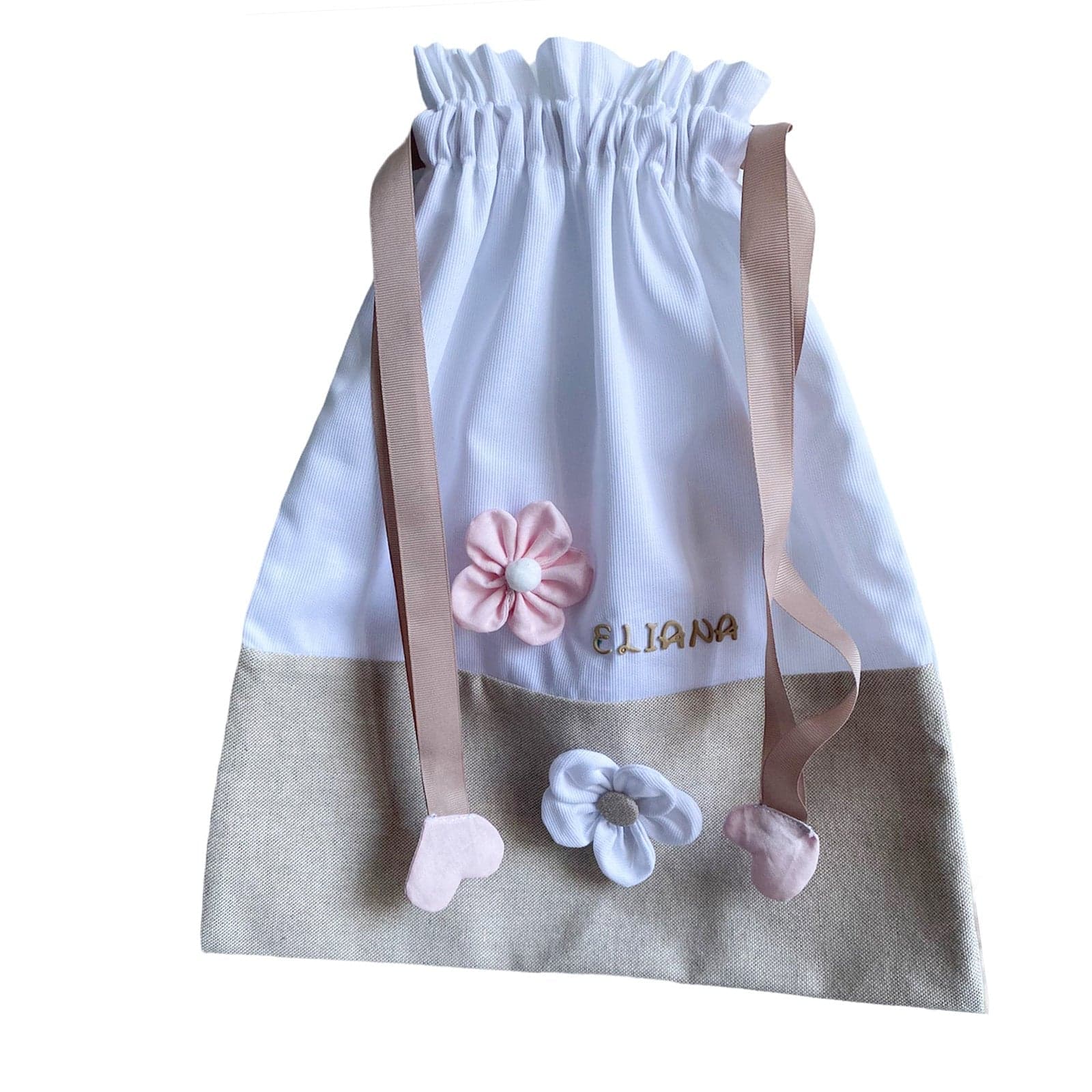 Sacca nascita in cotone, personalizzabile 35 x h 40 cm fatto a mano "Made in Italy" - 11