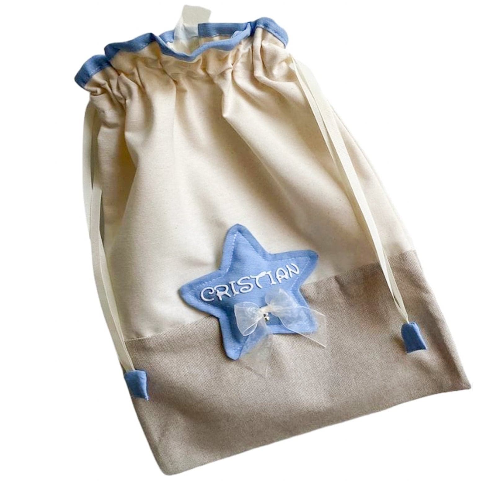 Sacca nascita in cotone, personalizzabile 35 x h 40 cm fatto a mano "Made in Italy" - 8