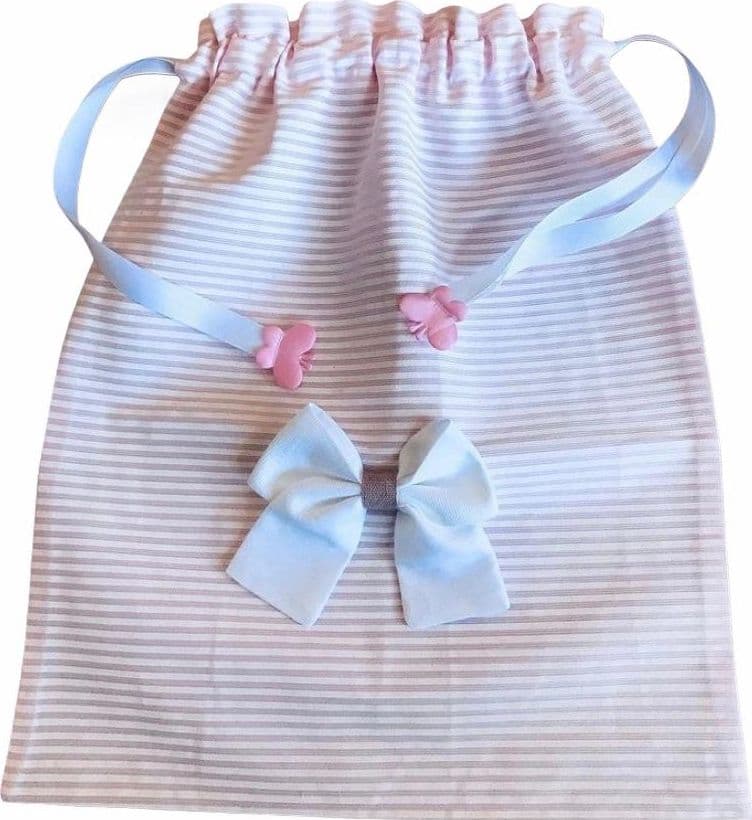 Sacca nascita in cotone, personalizzabile 35 x h 40 cm fatto a mano "Made in Italy" - 2