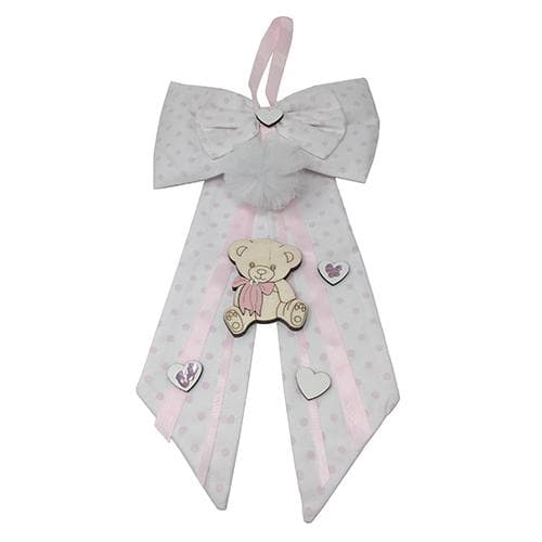 Fiocco nascita in cotone e legno, personalizzabile 30 x h 50 cm "Made in Italy" - 3