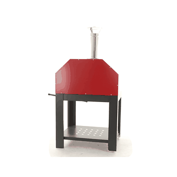 Forno a legna per pizze in acciaio inox cottura diretta da esterno con ruote "Made in Italy" - 2