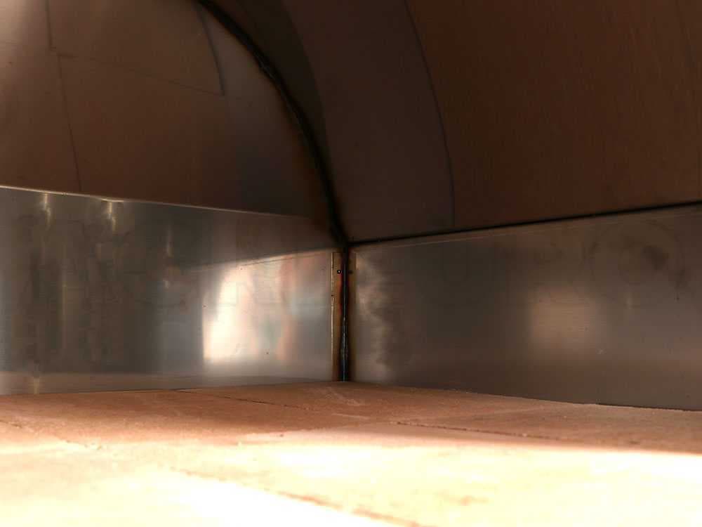 Forno a legna per pizze in acciaio inox cottura diretta da esterno con ruote "Made in Italy" - 3