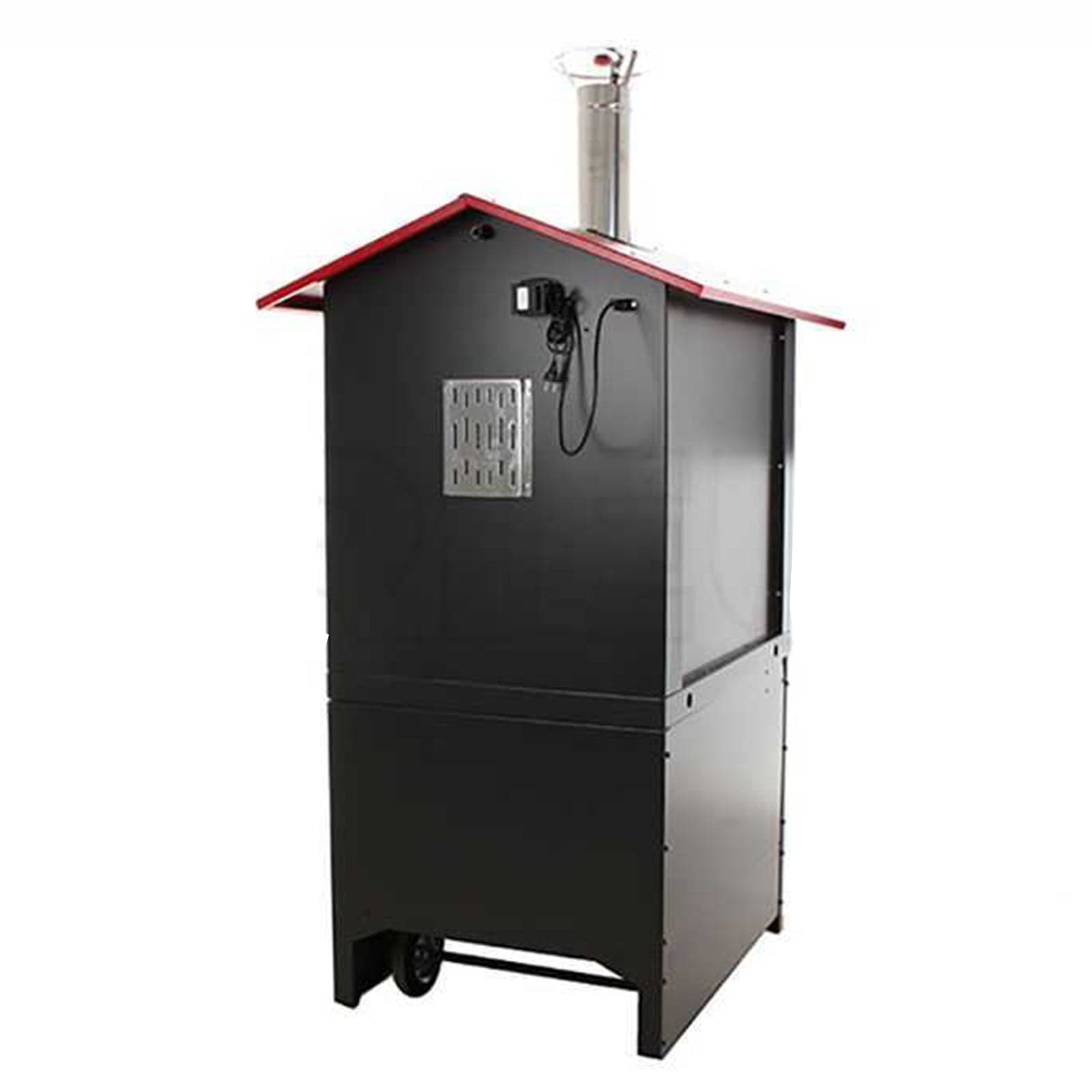Forno a legna per pizze in acciaio inox ventilato da esterno con ruote "Made in Italy" - 4