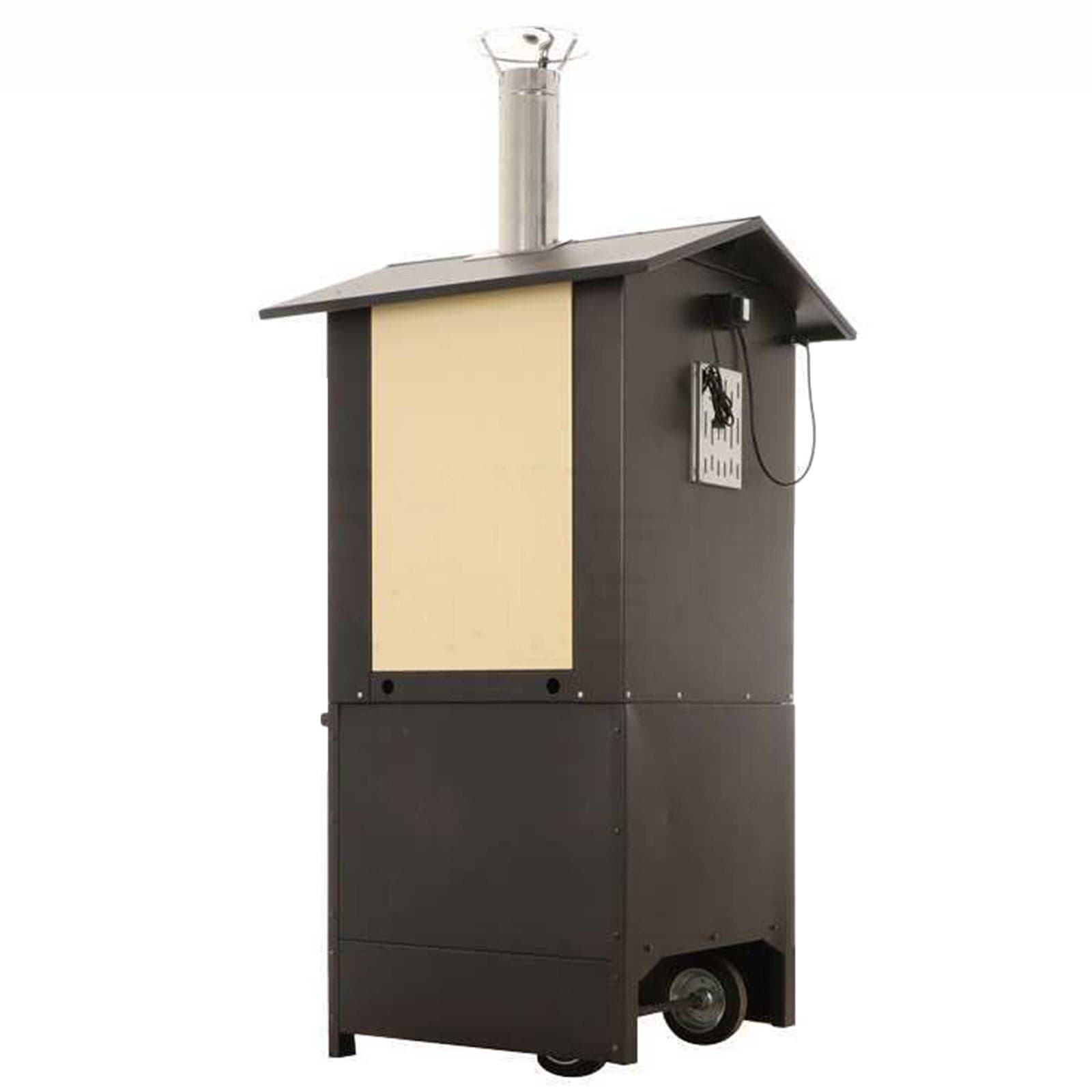 Forno a legna per pizze in acciaio inox ventilato da esterno con ruote "Made in Italy" - 4
