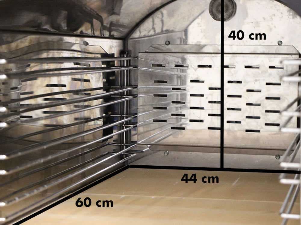 Forno a legna per pizze in acciaio inox ventilato da esterno con ruote "Made in Italy" - 7