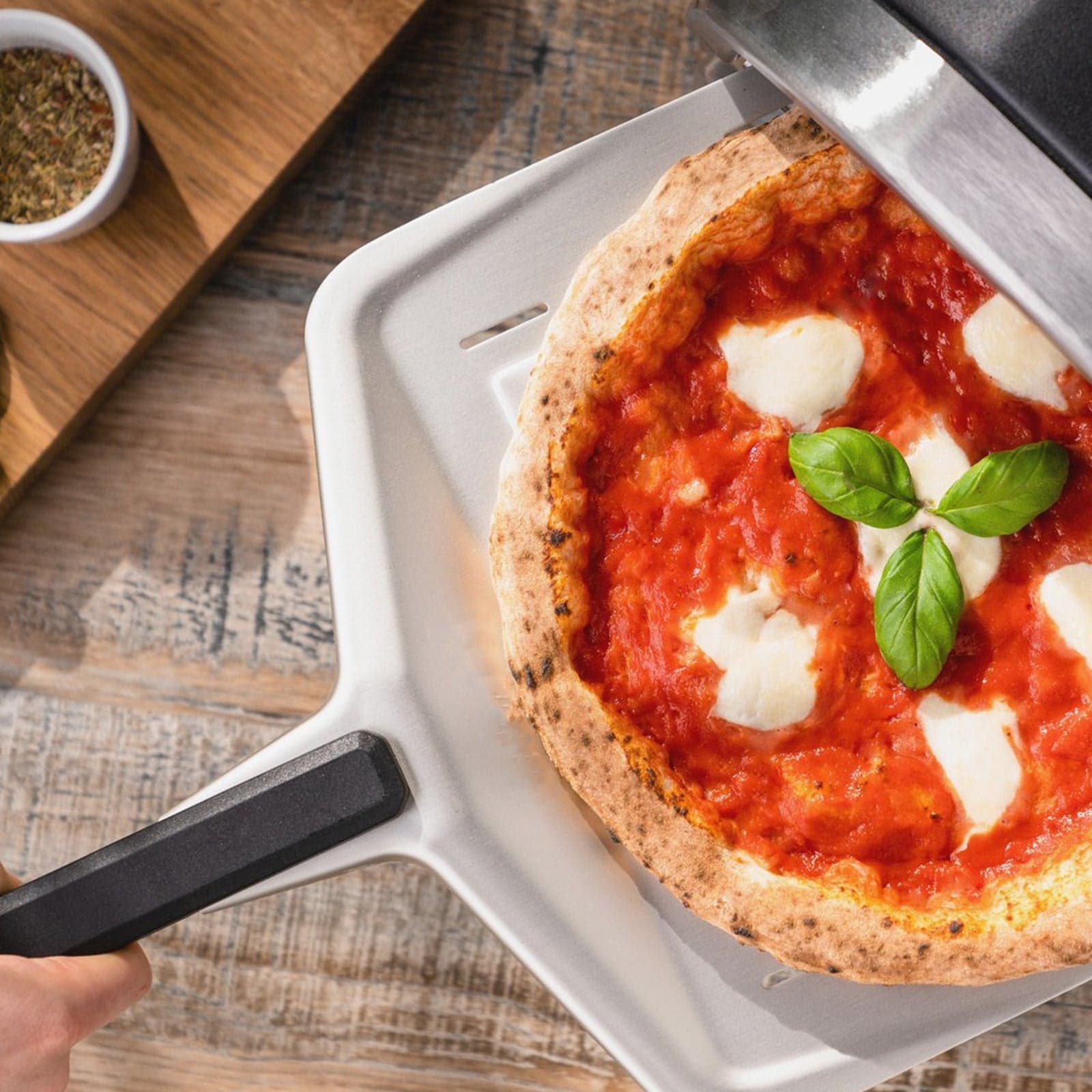 Forno a legna per pizze in acciaio inox da esterno con piedi pieghevoli "Made in Italy" - 2