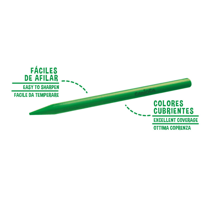 Carioca - Pastelli a Cera Resistenti Plastello - 12 Pz - 2