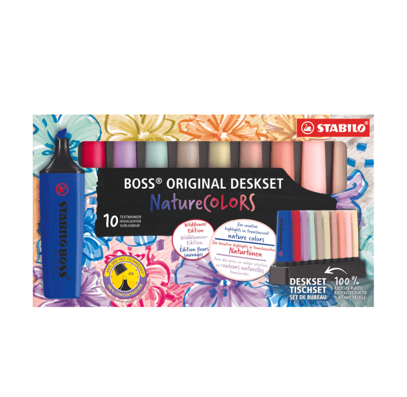 Stabilo - Set da scrivania con 10 evidenziatori Boss original NatureColors (7010-3-5) - 2