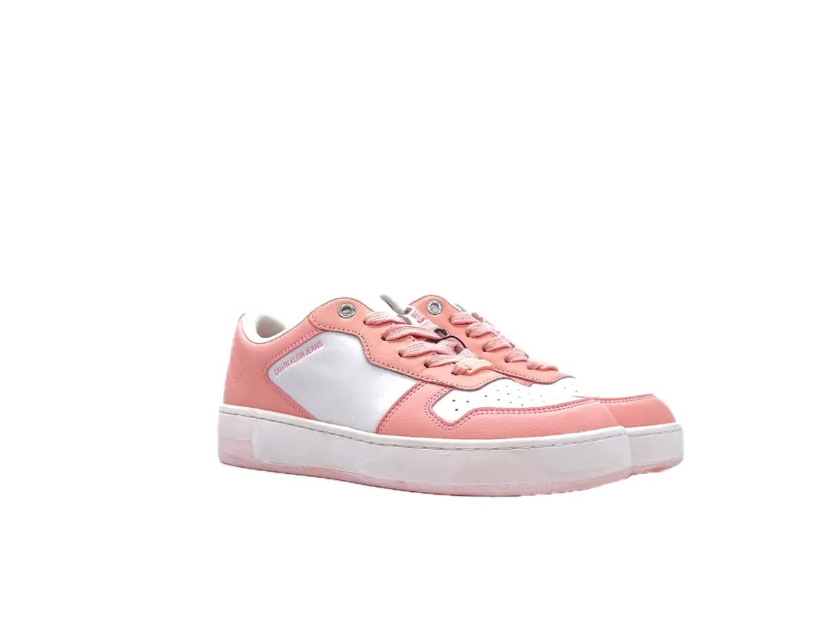 CALVIN KLEIN JEANS Sneakers donna Laceup Basket YW0YW00448 bianco rosa - 6