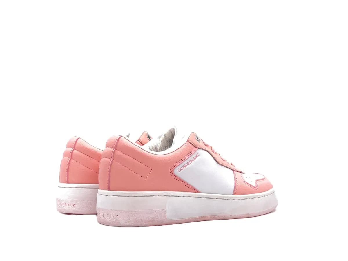 CALVIN KLEIN JEANS Sneakers donna Laceup Basket YW0YW00448 bianco rosa - 2