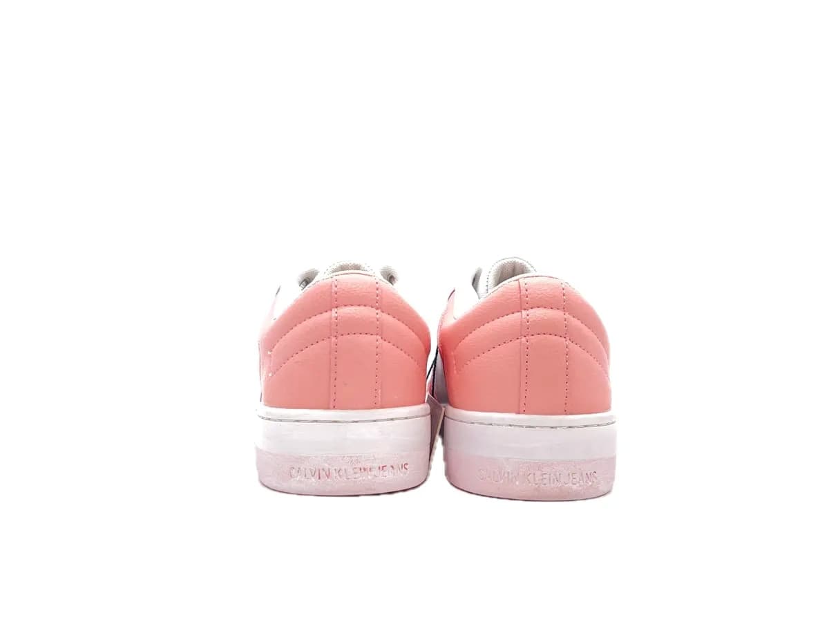 CALVIN KLEIN JEANS Sneakers donna Laceup Basket YW0YW00448 bianco rosa - 3