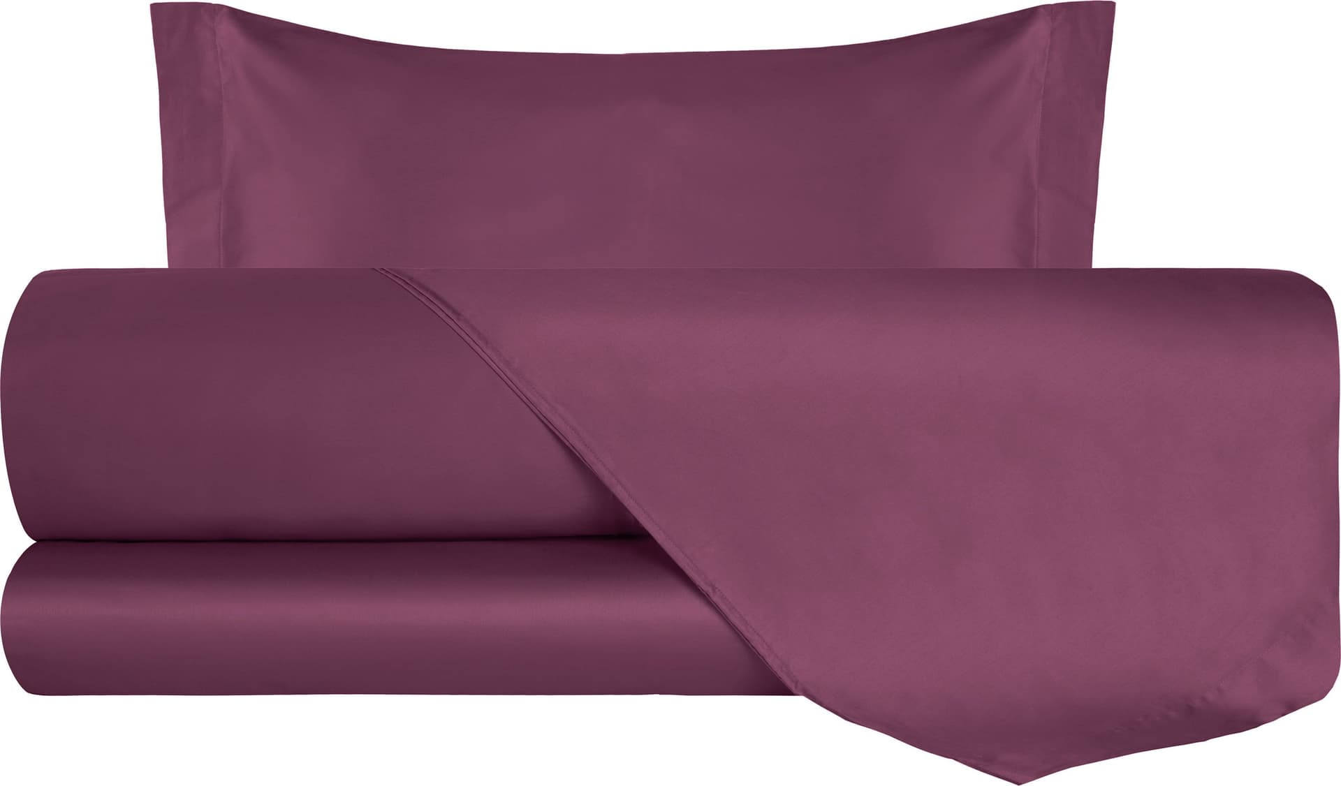 Completo Letto in Raso di puro cotone Violaceo - 2