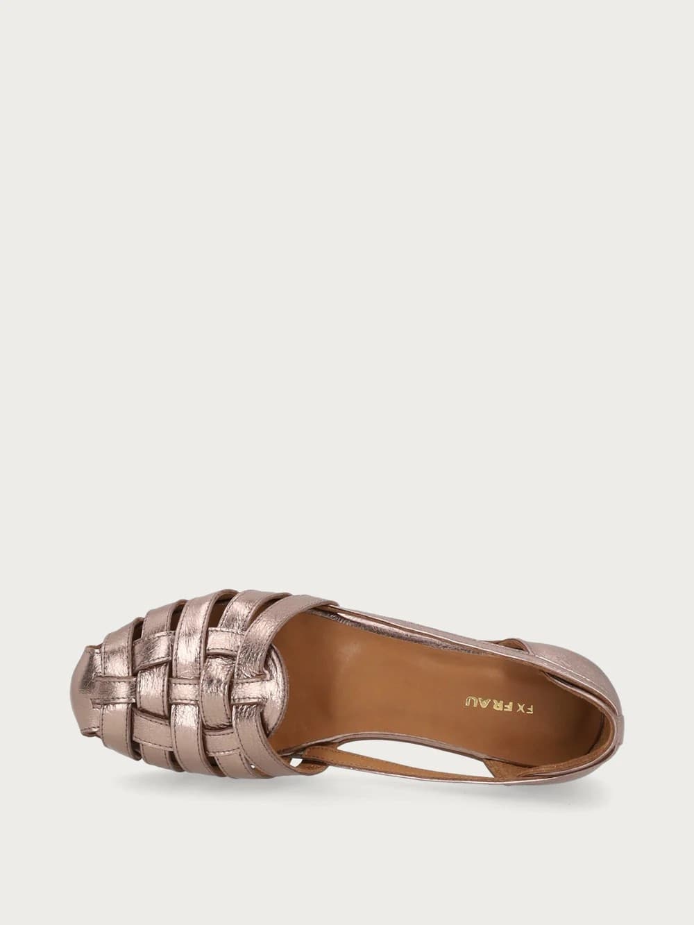 Frau ballerina ragnetto in pelle laminato bronzo 03V1 - 4
