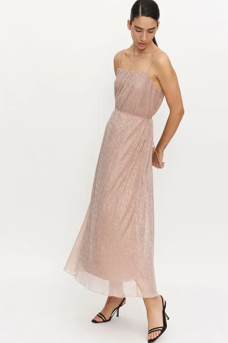 COMPANIA FANTASTICA | Abito midi lurex plissè - 5