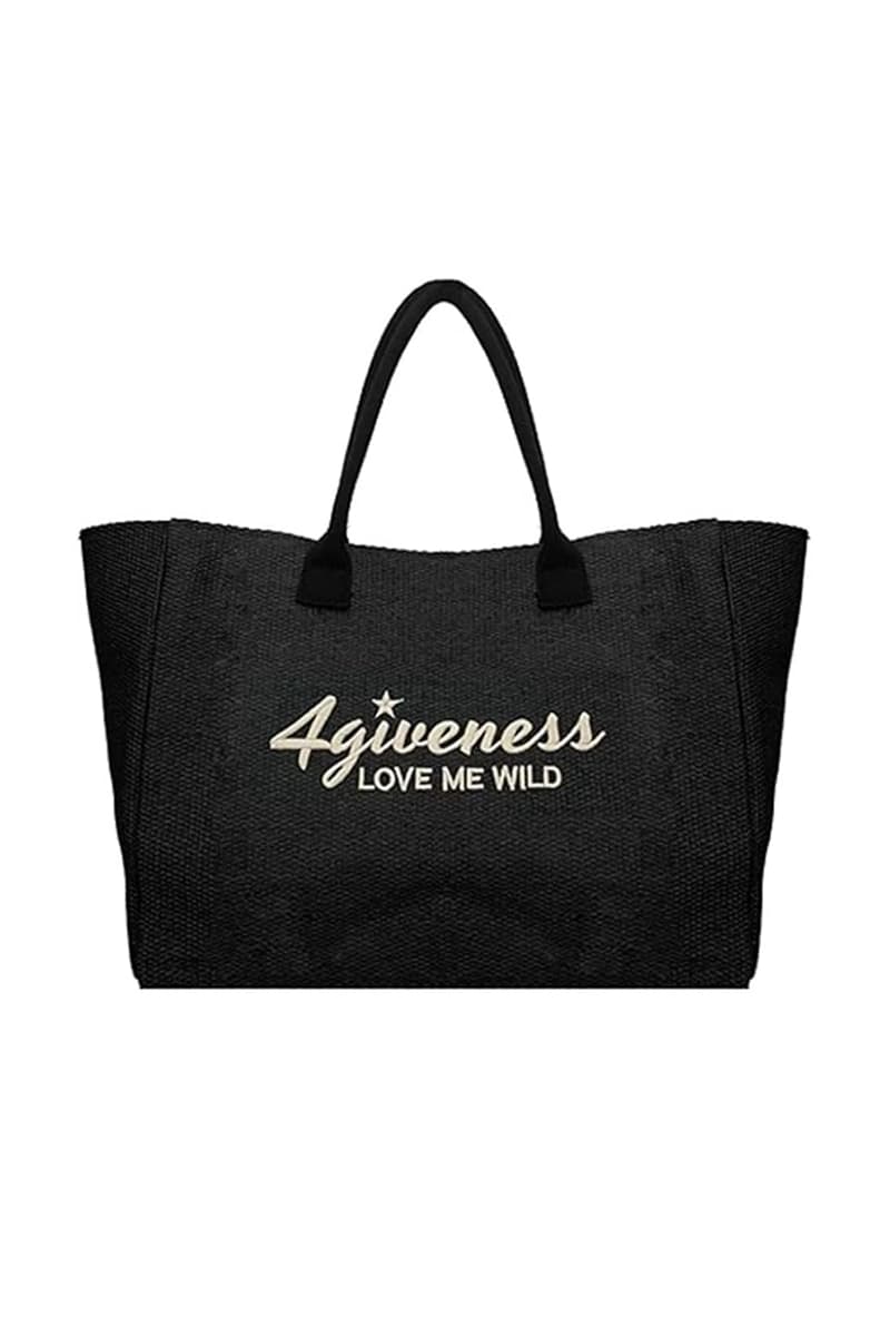 4GIVENESS | Borsa mare cartapaglia ricamo - 5