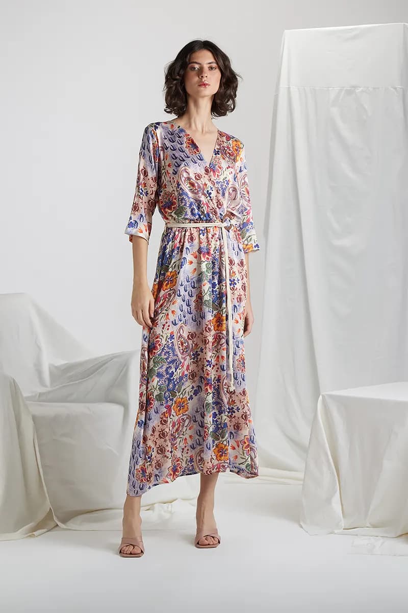 CELYE | Abito fantasia fiori con cintura - 2
